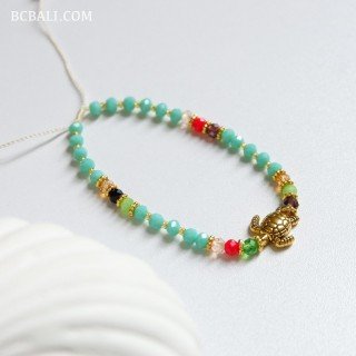 Hot Sale Crystal Beads Bracelet With Turtle Liontin by Balinese Artisans